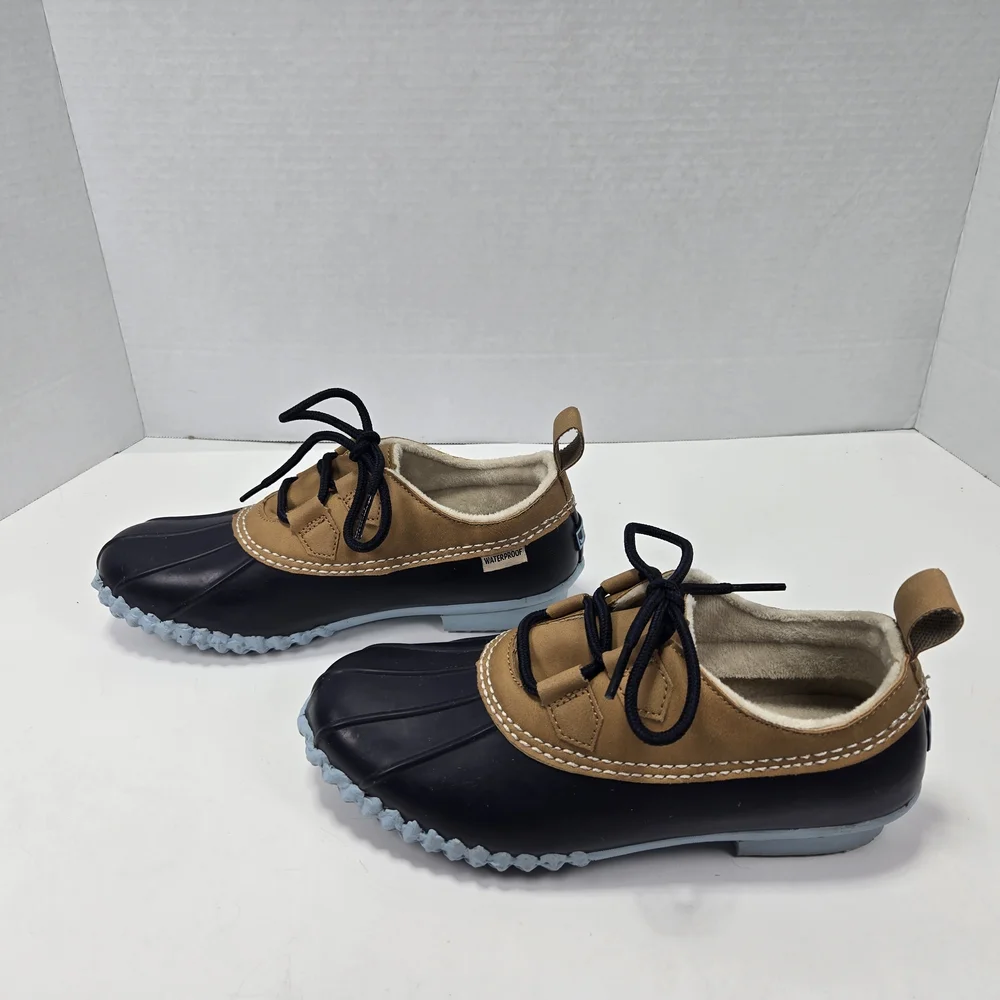 JBU by Jambu Glenda navy blue Tan waterproof rain Shoes rain boots Womens size 6 - Picture 3 of 10